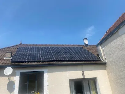 Image de Vecteur Energie pompe à chaleur et panneaux solaires